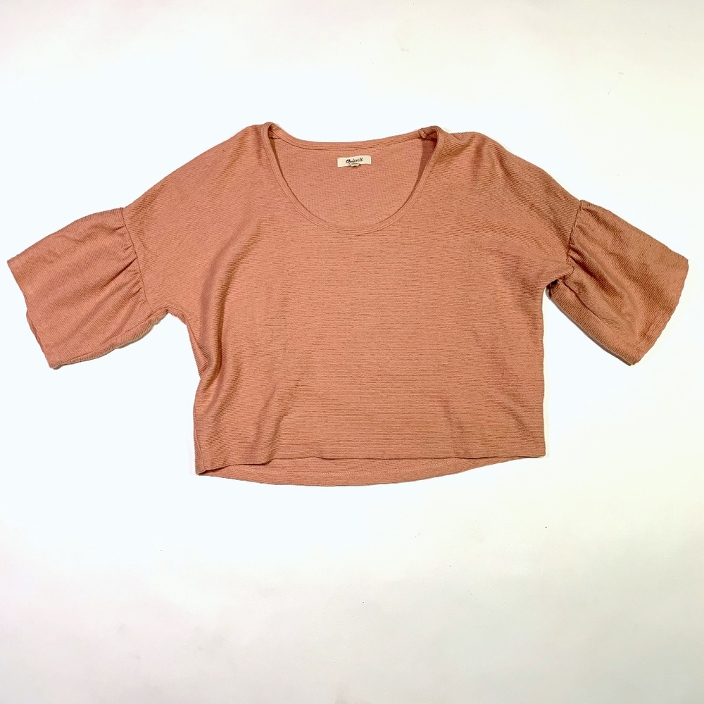 Madewell Bell Sleeve 3/4 Sleeve Cropped Pullover